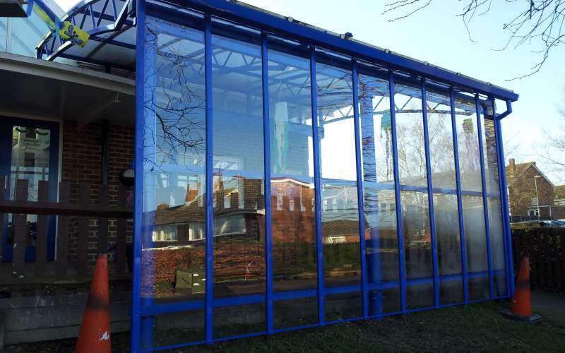 Harestock Primary School Reception Class Canopy | Clovis Canopies UK ...